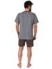 NORMANN kurzarm Schlafanzug Shorty Pyjama - 78262 in dunkelgrau