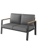 home24 2-Sitzer Loungesofa Aviel in Anthrazit / Braun