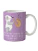 Mr. & Mrs. Panda Kaffeetasse Saxophon Kühlschrank mit Spruch in Lavendeltraum