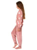 NORMANN langarm Schlafanzug Bündchen Sterne Coralfleece - 76984 in rosa