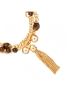 Lulu & Jane Armband aus Metall-Legierung mit Naturstein in gelbgold