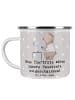 Mr. & Mrs. Panda Emaille Tasse Tierarzt Helden mit Spruch in Grau Pastell