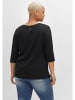 sheego 3/4-Arm-Shirt in schwarz