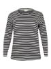 KAFFE curve Langarm-Shirt KCwinni Loose fit in Black Oyster/Ant. White Stripe