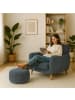 relaxdays Pouf in Dunkelgrau - (H)35 x Ø 50 cm