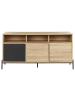 Beliani Sideboard MOINES in Braun/Grau/Schwarz - (W) 140 x (H) 76 x (L) 40 cm