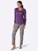 WITT WEIDEN Schlafanzug in lila-steingrau-bedruckt
