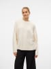 Vero Moda Strickpullover loose fit Rundhals tiefe Schultern in Beige-2