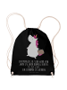 Mr. & Mrs. Panda Beutelrucksack Einhorn Koffer mit Spruch in Schwarz