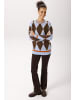 Aniston CASUAL Strickpullover in hellblau-braun-terrakotta