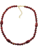 Gallay Kette Perle und Olive, rot-marmoriert 45 cm in rot