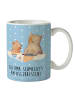 Mr. & Mrs. Panda Kaffeebecher Oma Backen mit Spruch in Blau Pastell