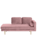 Beliani Chaiselongue MIRAMAS in Rosa/Gold - (W) 171 x (H) 63 x (L) 79 cm rechtsseitig