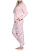 NORMANN Pyjama Schlafanzug langarm Bündchen und Spitze - 72449 in rosa