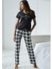 Vivance Active Pyjamahose in schwarz-weiß kariert