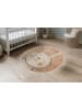 Teppich Boss Süßer Hasen Design mit Fransen Kurzflor in Beige Malte 415