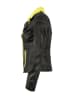 JILANI Bikerlederjacke Lammnappa in Schwarz-Gelb