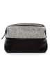 FEYNSINN Leder-Kosmetiktäschchen echt Leder Kulturtasche groß schwarz-grey in schwarz