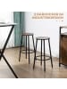 HOMCOM Barhocker-42L x 42B x 65H cm-Rustikales Braun+Schwarz