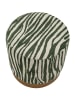 Mauro Ferretti Pouf aus weißem und grünem Stoff, Ø 40 x 40 cm