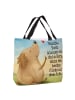 Mr. & Mrs. Panda Tote Bag Hund Liebe Design mit Spruch in Weiß