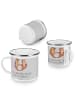 Mr. & Mrs. Panda Camping Emaille Tasse 20. Hochzeitstag Porzella... in Heather Grey