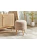 Beliani Hocker OKATON in Beige/Braun - (W) 44 x (H) 48 x (L) 44 cm