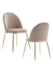 FineBuy Esszimmerstuhl in Beige / Samt / 53x50x87