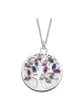 LOTUS silver Lebensbaum Halskette 925 Sterling Silber ca. 42cm silber, mehrfarbig