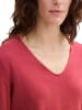 Tom Tailor Dünner Strickpullover Basic V-Ausschnitt Stretch Sweater in Rot