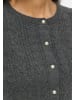 Vila Klassische Strickjacke Zopfmuster Rundhals in Dunkelgrau