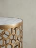 KADIMA DESIGN Couchtisch Echter Marmor 60x60x36 cm Sofatisch Metall Gold,