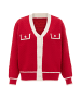 faina Women Cardigan in Rot Wollweiss