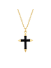 Glanzstücke München Halskette Kreuz aus Sterling Silber in gelbgold