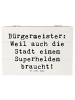Mr. & Mrs. Panda Geschenkbox Spruch Bürgermeister Superheld mit ... in Weiß