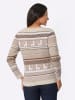Sieh an! Jacquard-Pullover in beige-schoko-gemustert