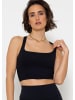SASSYCLASSY Sport-BH mit überkreuzten, breiten Trägern in Schwarz