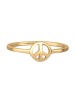 Elli Ring 925 Sterling Silber Peace-Zeichen in Gold