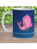 Mr. & Mrs. Panda Tasse Sternzeichen Jungfrau mit Spruch in Sternenhimmel Blau