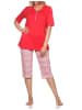 NORMANN Kurzarm Capri Schlafanzug Pyjama Ethnolook in pink