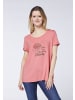 Gardena T-Shirt mit dezentem, floralem Frontprint in Pink