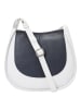 VLD VOi Leather Design Boston Umhängetasche Leder 28 cm blau-weiss