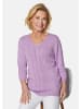 GOLDNER Kurzgröße:  Superweicher V-Pullover, Leichtstrick in violett