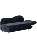 Beliani Chaiselongue MERI in Schwarz/Braun - (W) 155 x (H) 76 x (L) 69 cm rechtsseitig