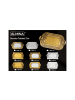 Almina 2er-Set Serviertabletts aus hochwertigem 18/10 Edelstahl in Gold/Silber(Motiv1)