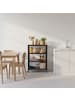 relaxdays Rollwagen in Schwarz/ Braun - (B)60 x (H)85 x (T)40 cm