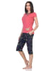 NORMANN Kurzarm Schlafanzug Pyjama Schmetterling Motiv - 85013 in rot