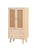 ABRIHOME Sideboard in Natur mit Rattantüren und 2 Schubladen 60x120 cm