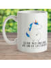 Mr. & Mrs. Panda Kaffeepott Einhorn Mann mit Spruch in Weiß