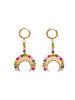 IZIA Women Earrings in Gold Lilac Multicolor
